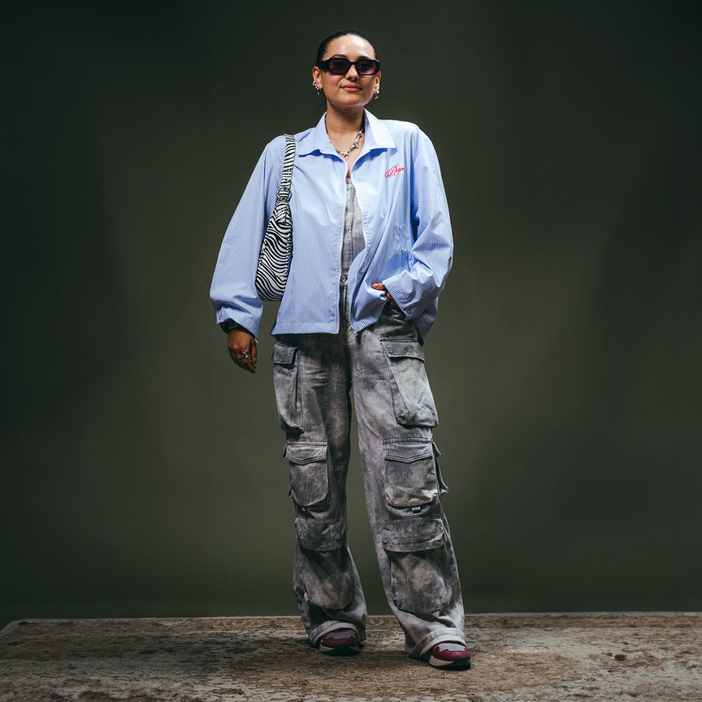 Dayo Sky Blue Stripe Long Sleeve